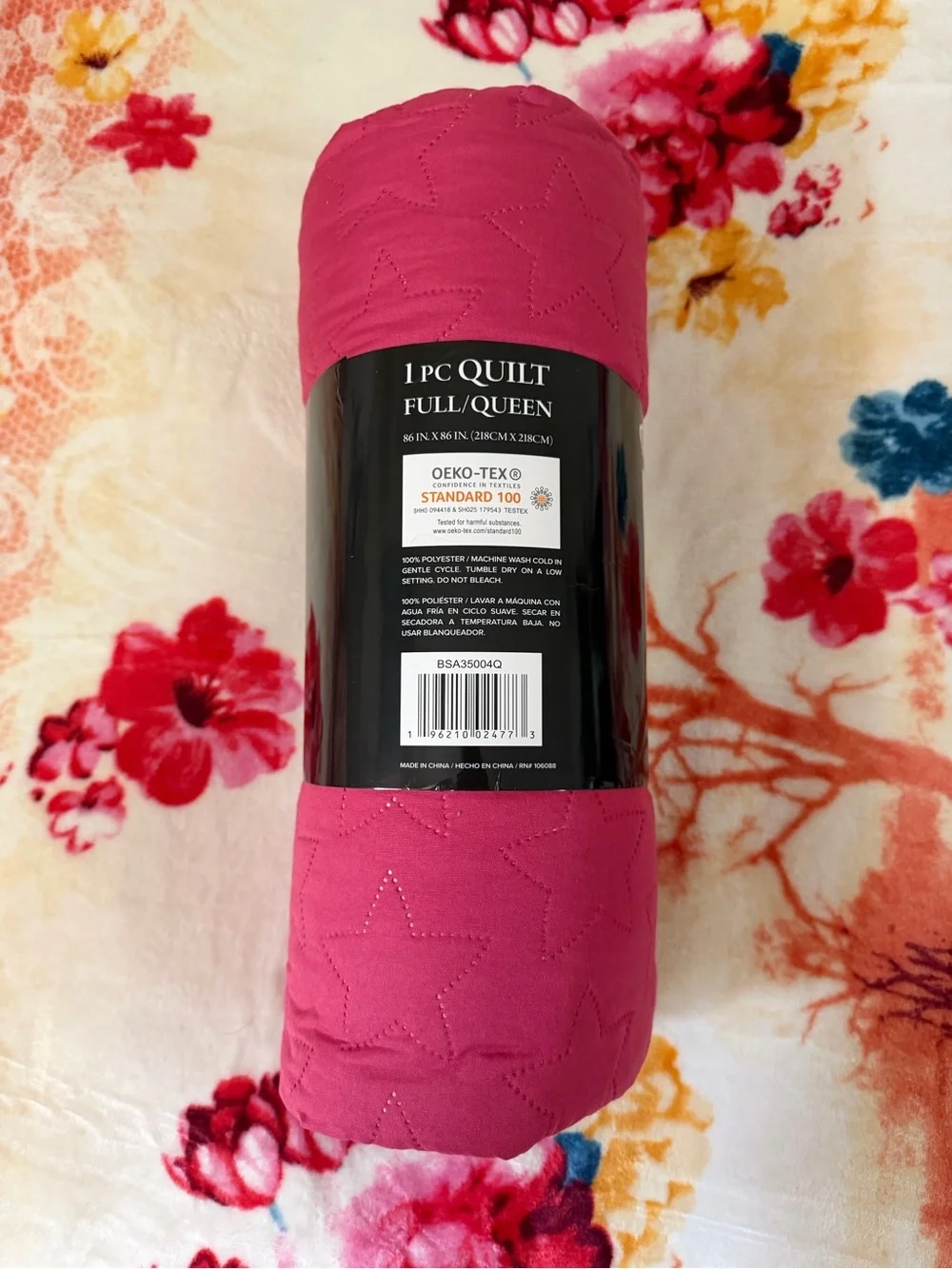 Hot Pink Quilted Full/Queen Bedspread